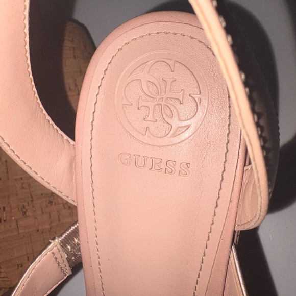 Guess Platform Cork Wedge Rose Gold Nude - Picture 12 of 16
